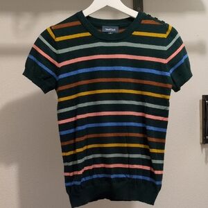 Striped Short Sleeve Sweater